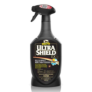 Absorbine UltraShield EX Fly Spray, Insecticide and Repellent for Horses & Dogs, Lasts Up to 17 Days, 32oz Quart Spray Bottle