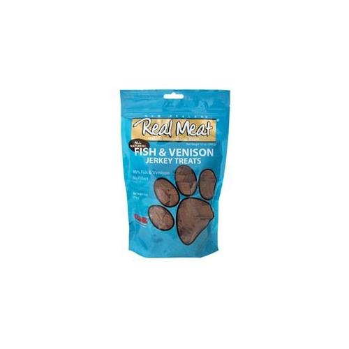 THE REAL MEAT COMPANY 828007 Dog Jerky Fish/Venison Treat, 12-Ounce