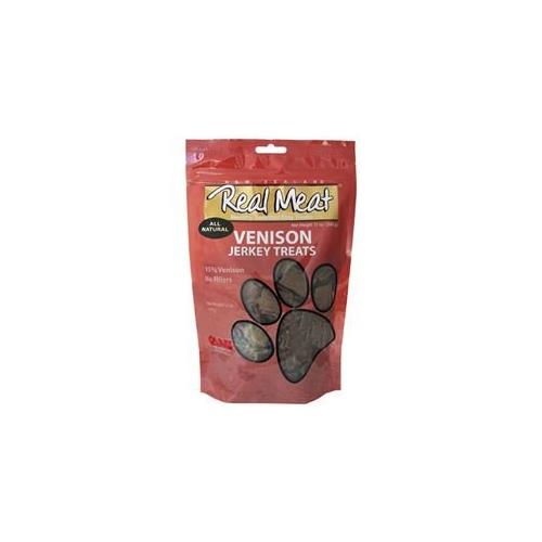 THE REAL MEAT COMPANY 828017 Dog Jerky Venison Treat, 4-Ounce
