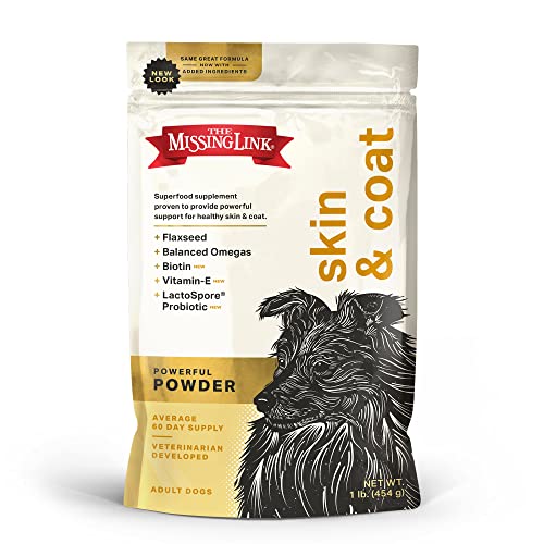 The Missing Link Original All Natural Superfood Dog Supplement- Balanced Omega 3 & 6 to support Healthy Skin & Coat - Skin & Coat Formula - 1 lb.