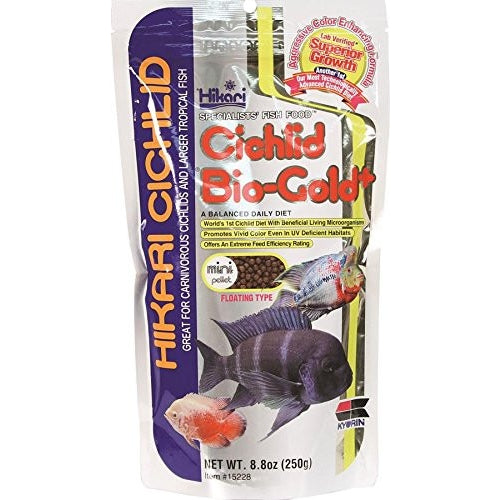 Hikari 8.8-Ounce Cichlid Bio-Gold and Floating Pellets for Pets, Mini