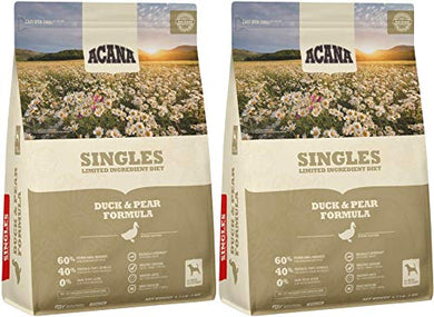 ACANA 2 Pack of Duck & Pear Formula Singles Dog Food, 4.5 Pounds Each, Grain-Free, Limited Ingredient, Made in The USA