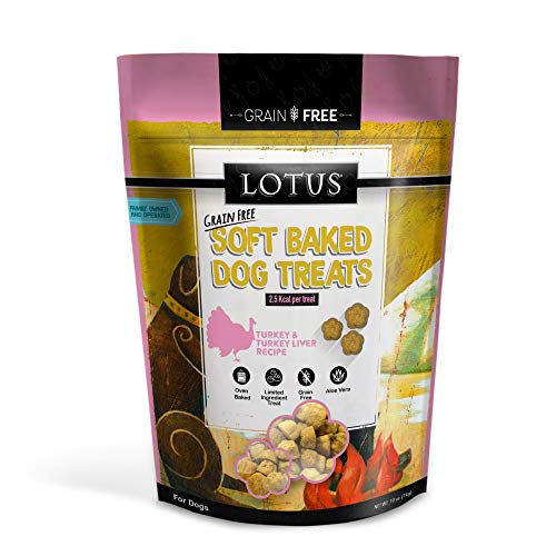 Lotus Grain-Free Soft Baked Turkey and Turkey Liver Dog Treats 10 Ounces