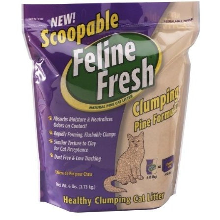 Feline Fresh Scoopable Clumping Pine Cat Litter- 6 LB